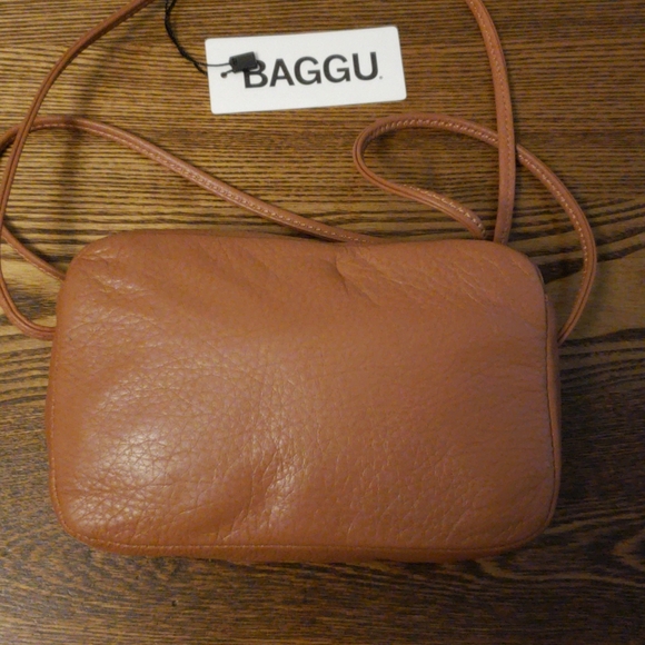 ⭐SALE⭐ Baggu Mini Leather Crossbody Purse - Cognac - Picture 2 of 3